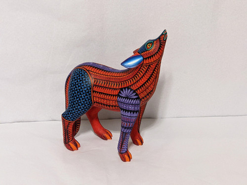 Coyote Alebrije Figurine, Handmade Home Decor, Folk Art from Oaxaca Mexico, Orig - Picture 2 of 9