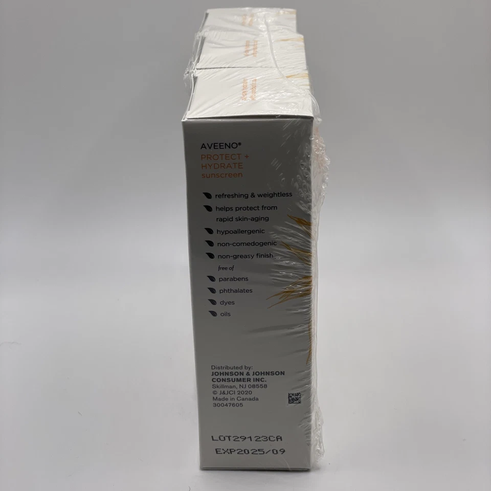 Nuevo en caja Protector solar facial hidratado protector solar Aveeno SPF 60 2 OZ PAQUETE DE 3 LEER Foto 4 de 4