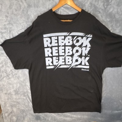 Reebok Men's Black Graphic Logo Screen Print Crew Neck T-Shirt 3XL Big & Tall