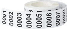 1.5 X 0.79 Inch Numbered Inventory Stickers 0001-1000
