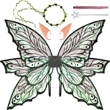 Large Fairy Wings Adult Women, 33"X25" Iridescent Glitter Butterfly Wings, Fairy