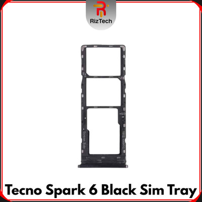 Für Tecno Spark 6 Ersatz Sim Tray Halter Slot (schwarz) - UK Verkäufer