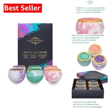 6-Pack Crystal Bath Bombs - Luxurious Aromatherapy Set for Spa-Like Relaxation