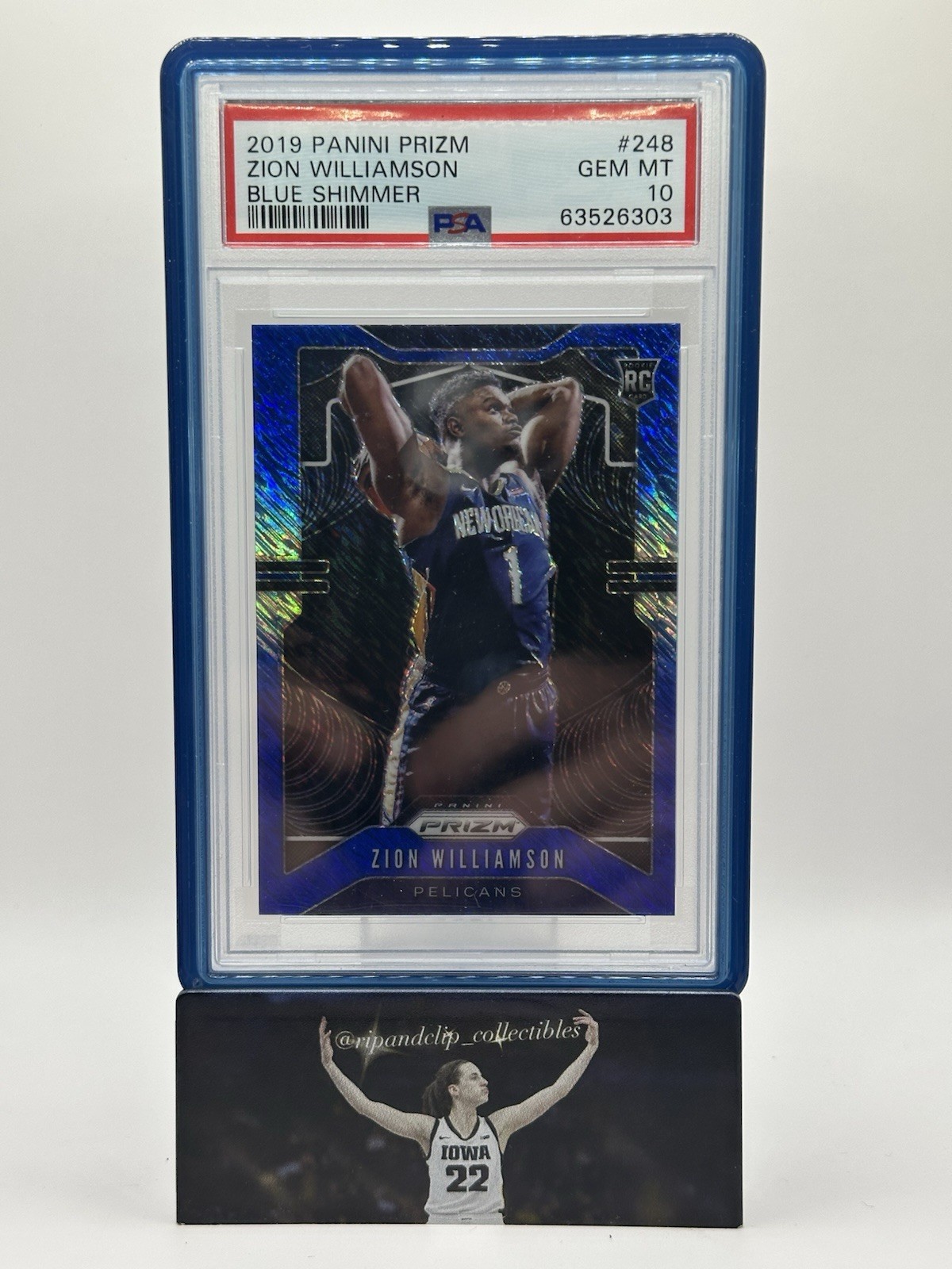 2019-20 Panini Prizm Zion Williamson Blue Shimmer Prizm RC,SSP (/35) PSA 10 👀