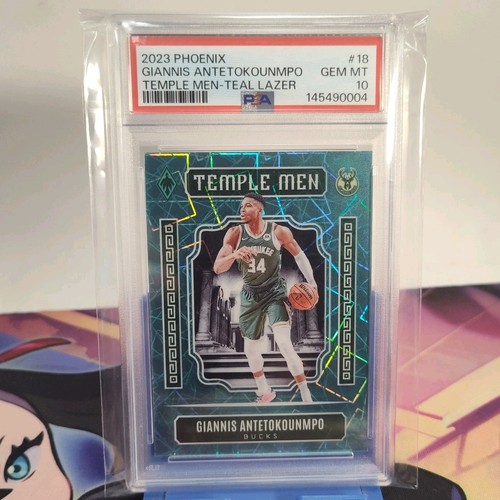 2023 Panini Phoenix Temple Men Giannis Antetokounmpo #18 Teal Lazer Bucks PSA 10