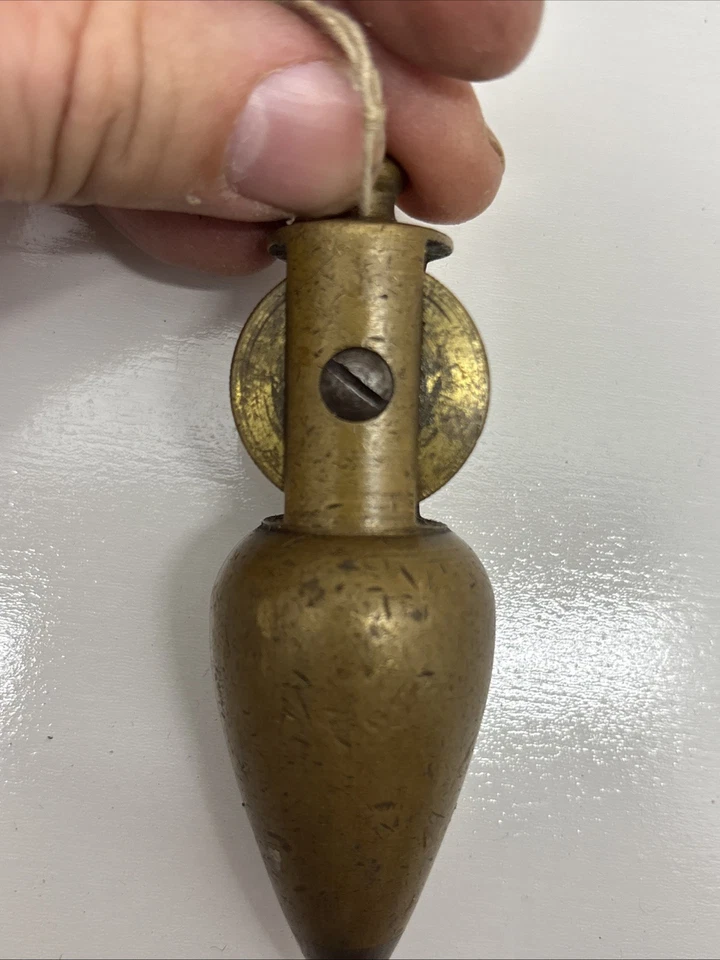 Plomada antigua con carrete sin marca/sin marcas Foto 2 de 4