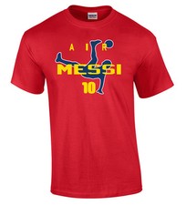 RED Lionel Messi FC Barcelona "Air Messi" T-shirt, Long Sleeve, Or OnePiece