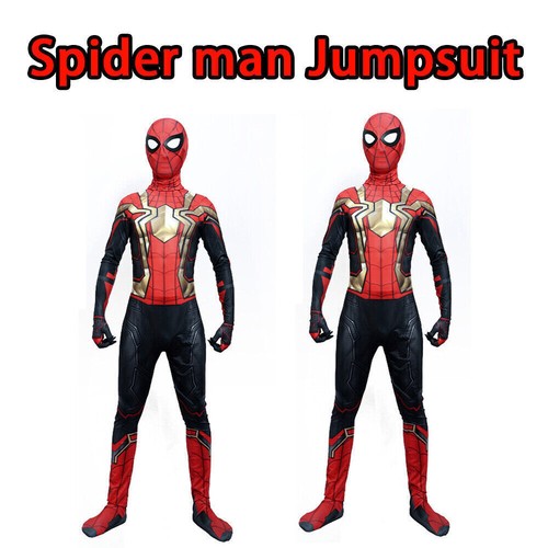 Kids Spiderman Cosplay Costume Superhero Jumpsuit Fancy Dress Carnival Party UK- - Picture 4 of 11