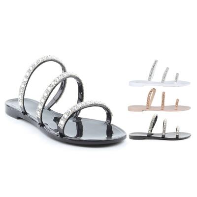 Sandali Estivi Da Donna Con Design Traforato, In Cristallo E Gelatina - Foto 10