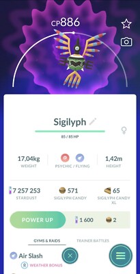 Pokémon Trade Go Sigilyph X15 (Regional) - LUCKY CHANCE