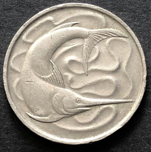 SCHWERTFISCH MÜNZE-SINGAPUR 1972-20c MÜNZE GRAVIERT VON STUART DEVLIN