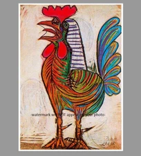 The Rooster by Pablo Picasso PHOTO Art Print, 5x7 Chicken Kitchen Decor