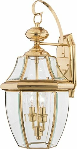 Quoizel NY8317B 2-Light Newbury Outdoor Lantern in Polished Brass - Picture 1 of 3