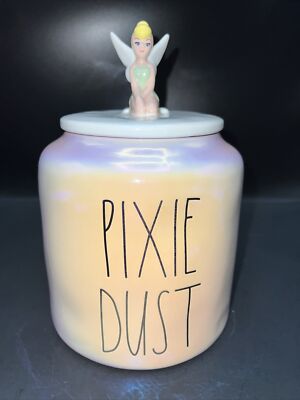 Rae Dunn Disney Tinker Bell Canister ''Pixie Dust  Pink Iridescent  Unused Nice