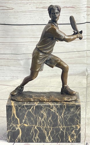 Real Bronze sculpture figure tennis player modern art cup trophy Award Sale - Picture 3 of 10