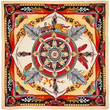 Wyoming Traders Wild Rag Dreamcatcher Western Print 100% Silk Scarf - 34.5"