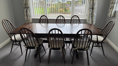 Ercol Extending Dining Table with 8 chairs | eBay UK
