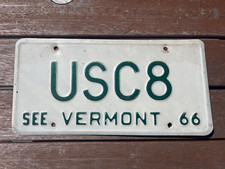 1966 Vermont vanity license plate USC8