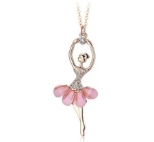 Pink Tutu Ballet Dance Girls Necklace Fashion Exquisite Pendant