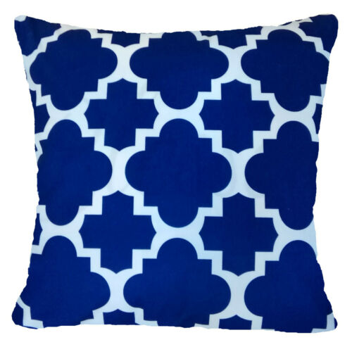 PILLOW COVER Navy Blue Velvet Boho Home Decor Decorative Bed Cushion Case 16x16" - Picture 5 of 19