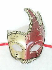 RED GOLD VENETIAN MASQUERADE MASK MARDI GRAS CARNIVAL PARTY MASKS C15