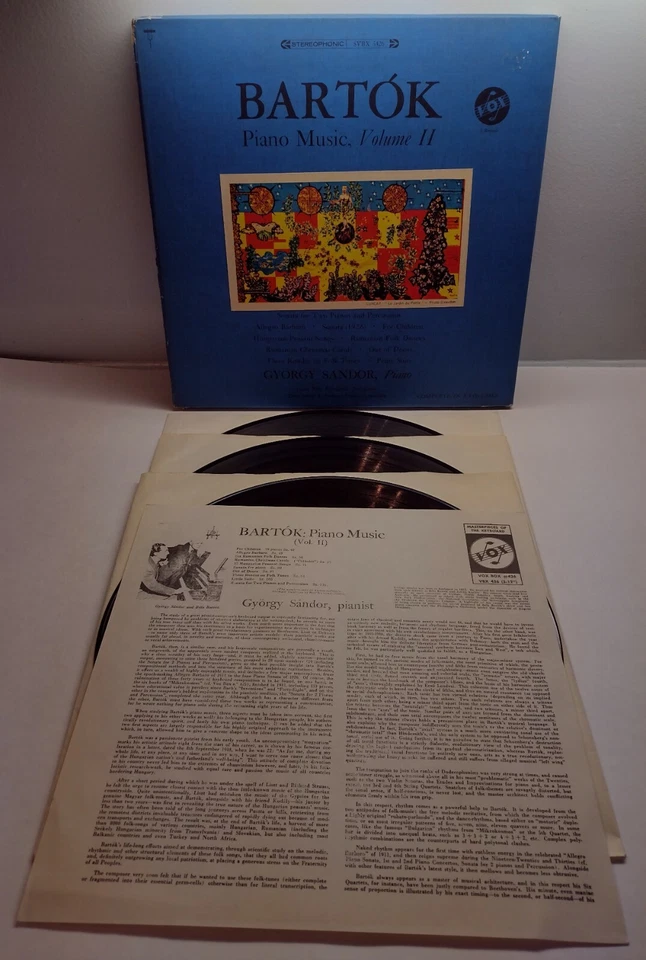Bartok: Piano Music, Vol. II - Gyorgy Sandor - Vinyl Records - 3xLP Set - Tested - Image 2 of 4