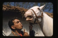Cantinflas Mexican star vivid color with horse Original 35mm Camera Transparency