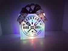 Backyard Bar  Grill Lighted Glass Block