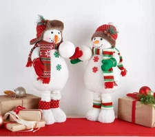 Set of 2 Fabric Christmas Figures with Extendable Legs by Valerie H232737