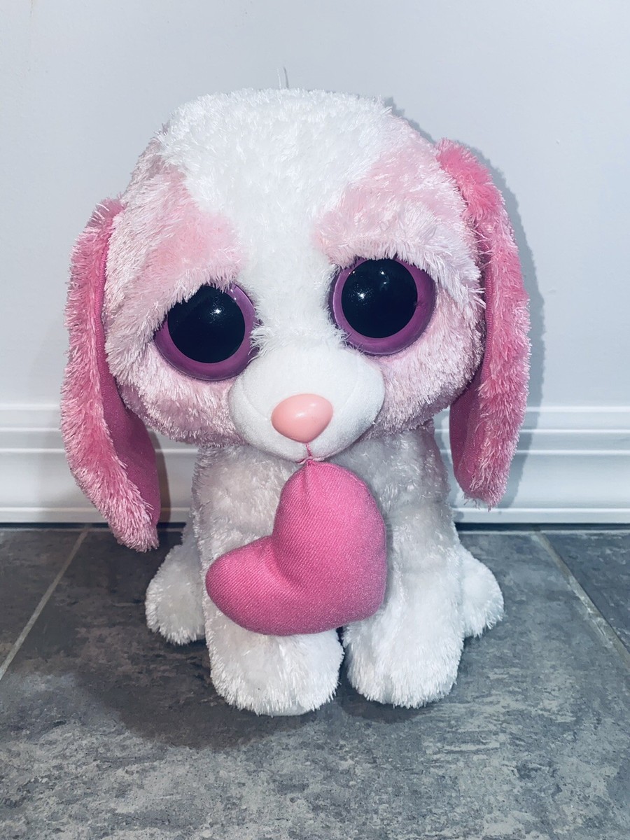 11” Large TY Beanie Boos COOKIE Pink Dog Plush Valentine's Heart Boo Doggy  Pup