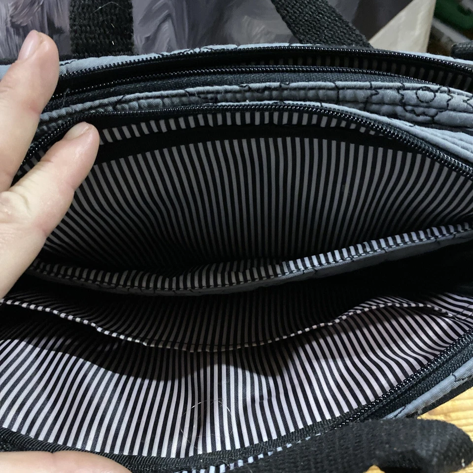 Тридцать один, 31, путешествий косметики, косметики, туалетных принадлежностей сумка, серый выстеганный цветок мака - Изображение 4 из 4