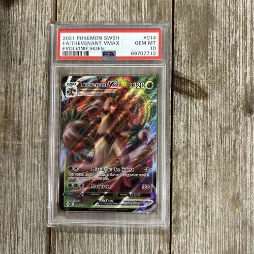 Graded PSA 10 2021 Pokemon SWSH FA/Trevenant VMax Evolving Skies #014