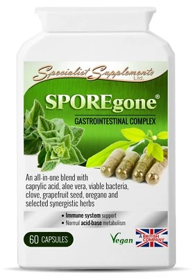 SPOREgone x 60 Caps; Gastrointestinal Complex; Specialist Supplements