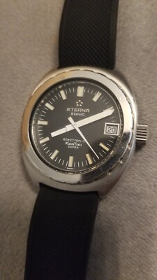 VTG Eterna Watch, Super KONTIKI, Sonic, Stainless, Tuning Fork, Rare colors
