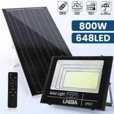 800W LED Solar Floodlight Panel Street Lights Outdoor Waterproof Remote Control