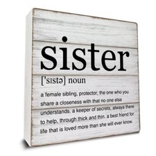 Sister Gifts Sister Definition Wooden Box Sign Sister Quotes Desk Decorative Woo