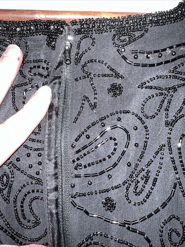 VTG GUNIT Fashions Beaded Cocktail Party Evening Dress No Size Paisley Pattern - Picture 13 of 18
