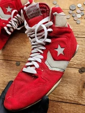 Vtg / Converse / Cliff Keen Dynatech / Red / Shoe / Sz 8 / 838807 19736