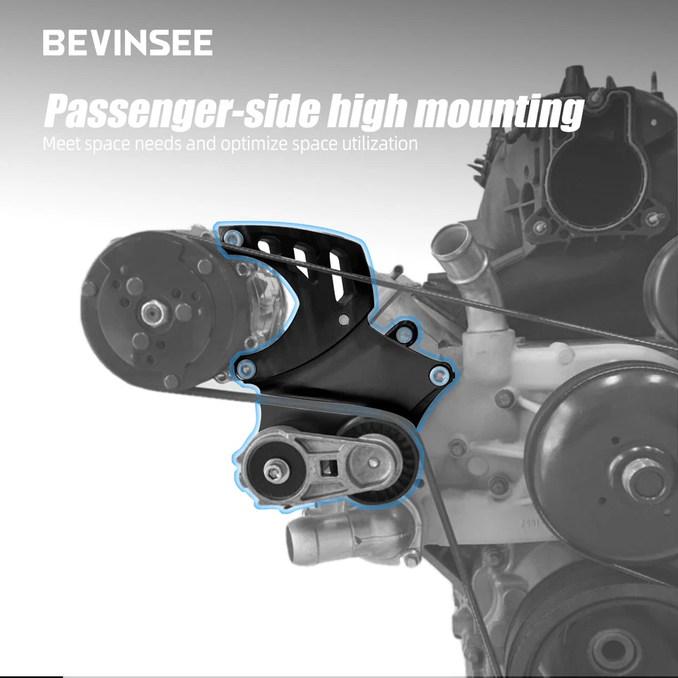 LS Sanden 508 A/C Compressor Bracket Tensioner Kit For SUV Truck Vortec Engines - Image 2 of 4