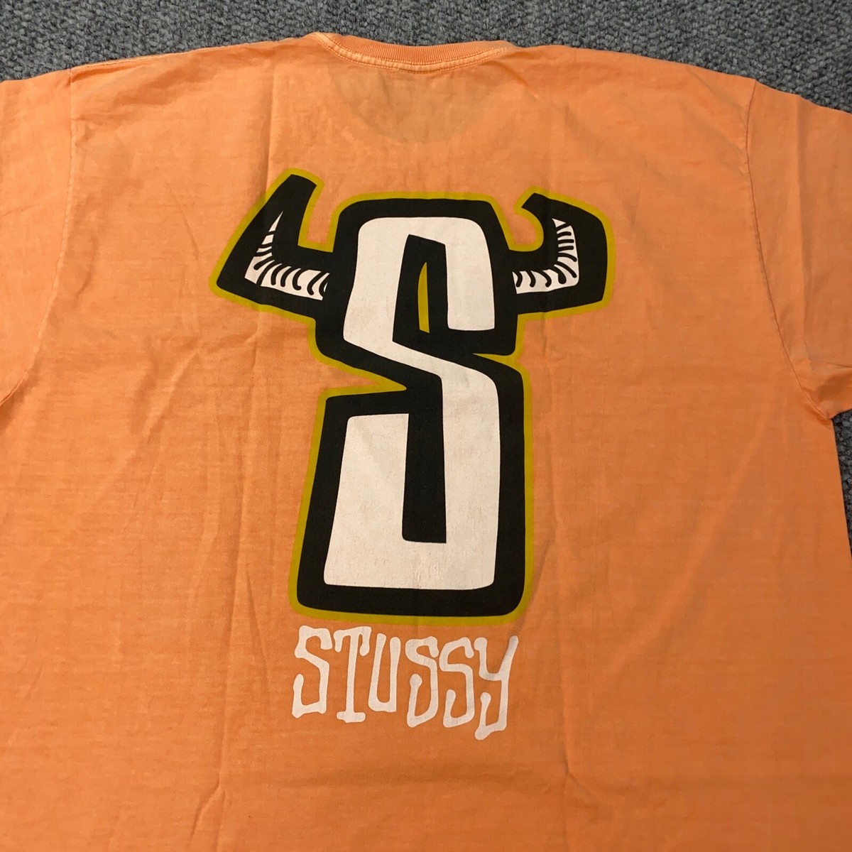 Stussy S-Horns Tee Mens XL Orange Short Sleeve | eBay