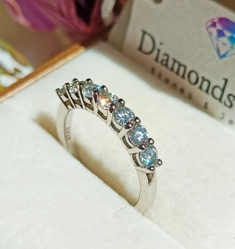 Anello veretta eternity Diamanti in Moissanite 0.7ct DEF ring diamond - Imagen 4 de 8