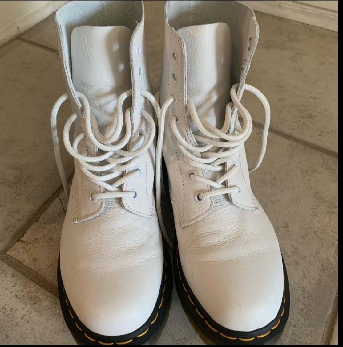 martens boots womens size White 1460 pascal white slightly