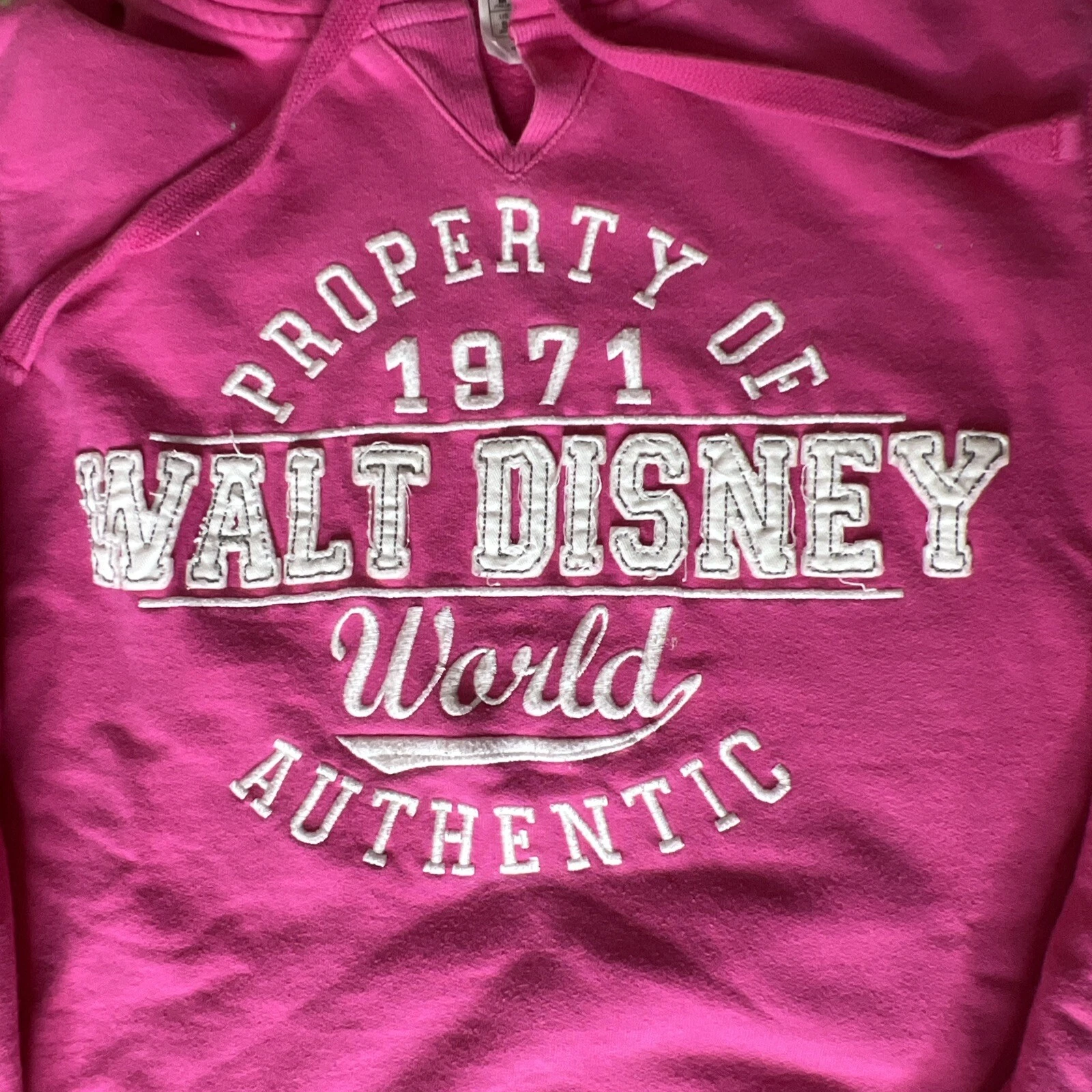 VETEMENTS Felpa con cappuccio Disney Parks donna taglia S rosa ricamata