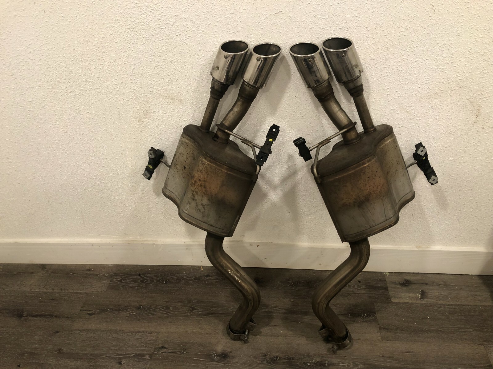  03-2012 MASERATI QUATTROPORTE M139 REAR L&R DUAL EXHAUST MUFFLER PIPE PAIR OEM