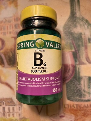 SPRING VALLEY Vitamin B6 TABLETS 100mg 250 Tablets. Expires 07/2027. | eBay