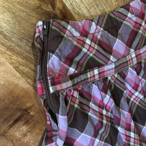 Gymboree Girls Plaid Pink Brown Green Skirt Size 9 Adjusters - Picture 5 of 10