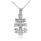 925 Sterling Silver Caravaca INRI Crucifix Cross Pendant Necklace