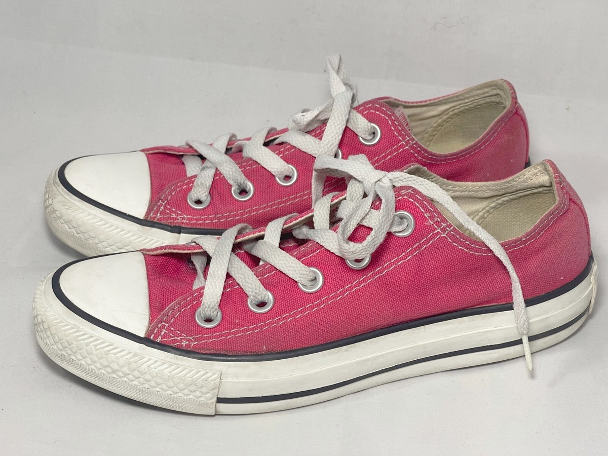 Women Converse All Star Sneakers Low Top Shoes Flat Pink Chuck Taylor size