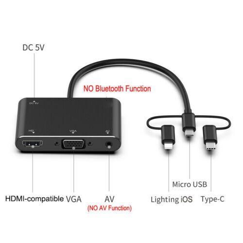 VGA HDMI Cable Adapter For iPhone 13 Huawei Samsung S22 iOS Android Phone to TV - Picture 6 of 10