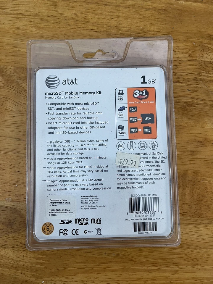 AT&T Universal NEW SanDisk microSD Mobile Memory Kit 1 GB - Image 2 of 2